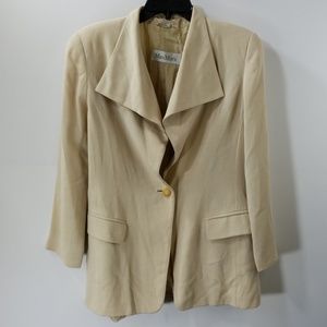 MaxMara Cream Solid Button Blazer Size 4